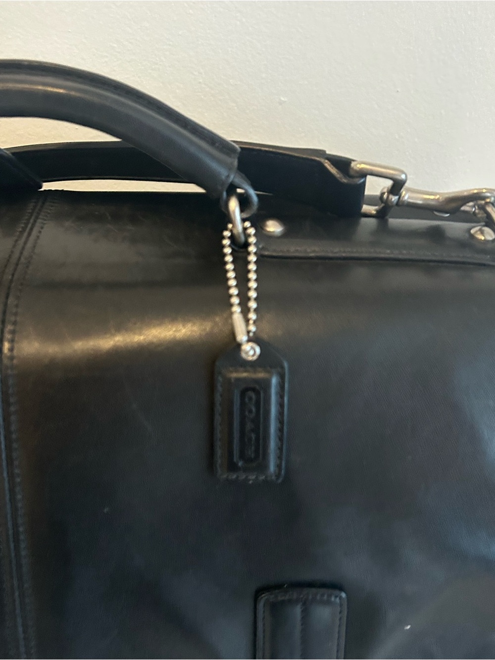 Coach Metropolitan Black Leather Briefcase Messenger Laptop Bag F6455 - Picture 7 of 14
